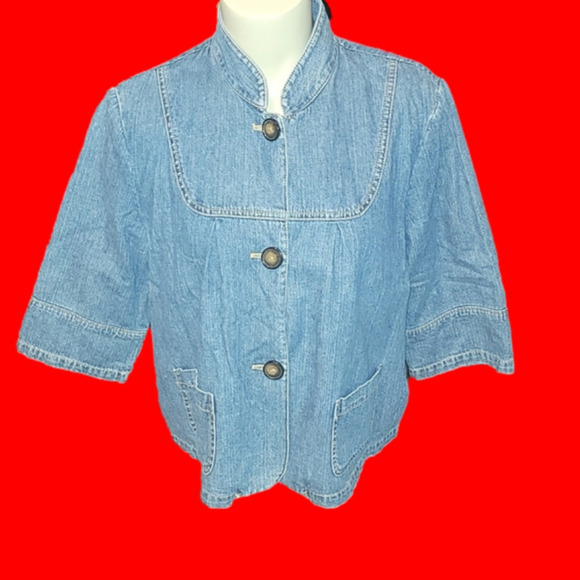 Crop Top Jeans Jacket - Picture 1 of 4